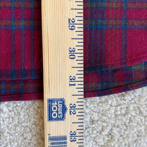 Vintage Pendleton USA 70’s Virgin Wool Flannel Red Plaid Shirt Mens Size Large - Picture 12 of 13